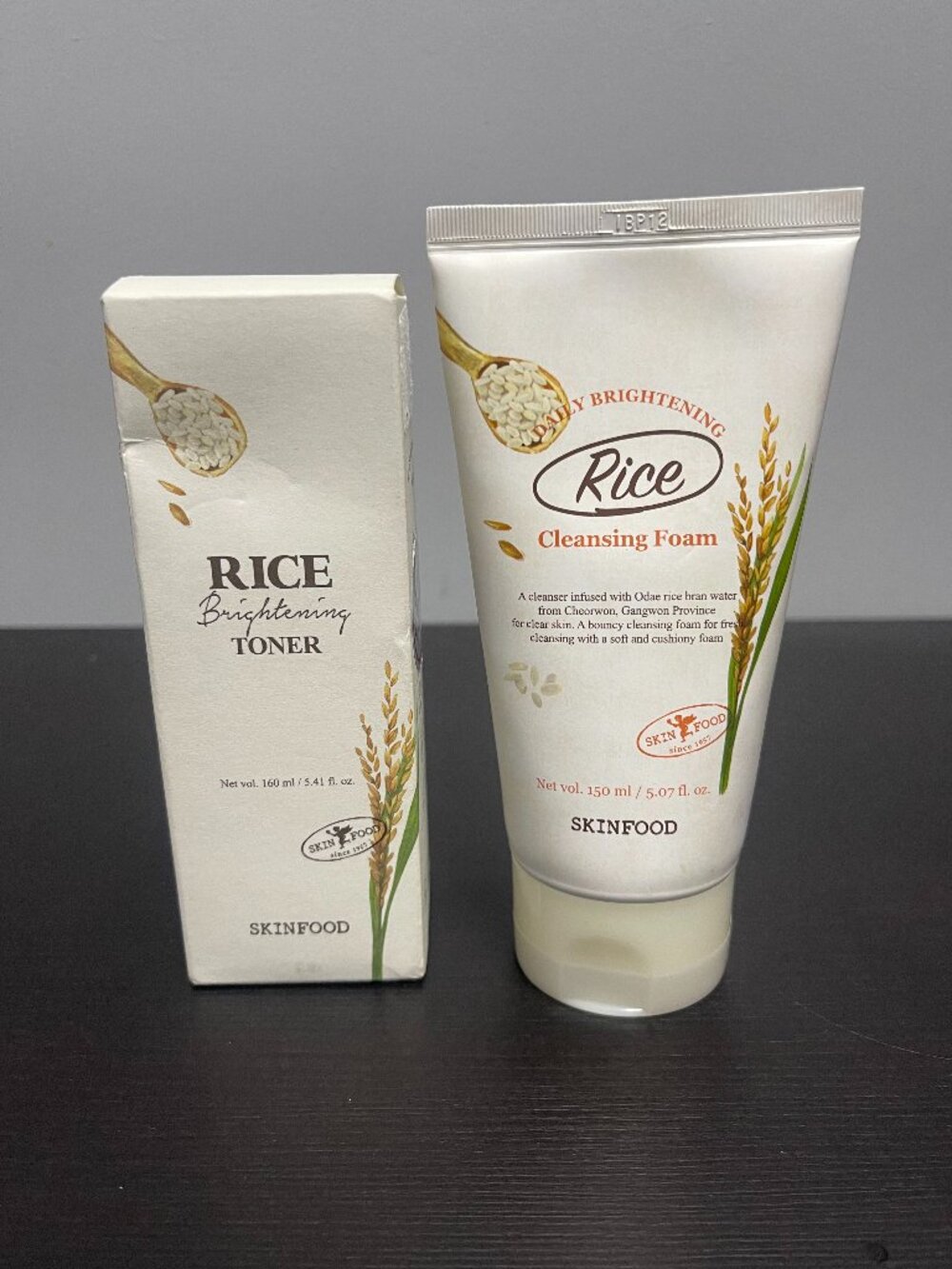 SKINFOOD Rice Brightening Toner + Cleanser Set K-Beauty Korea